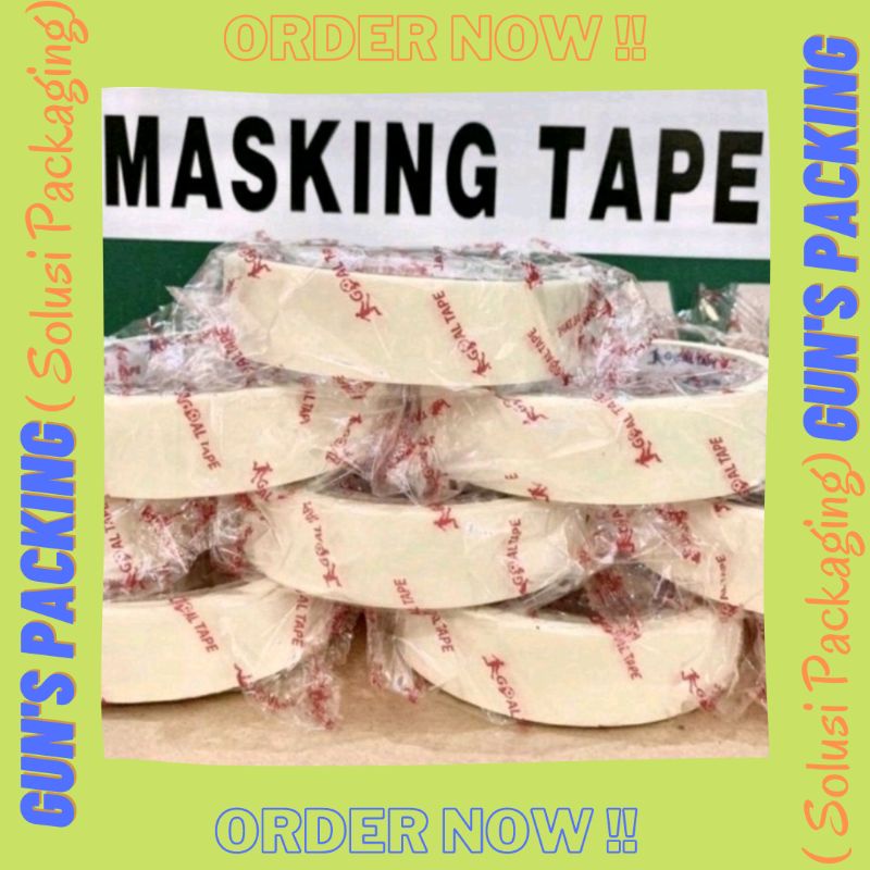 

MASKING TAPE TERLARIS / LAKBAN KERTAS "1" ( 24 mm x 11 METER ) Merk "GOAL TAPE "MURAH