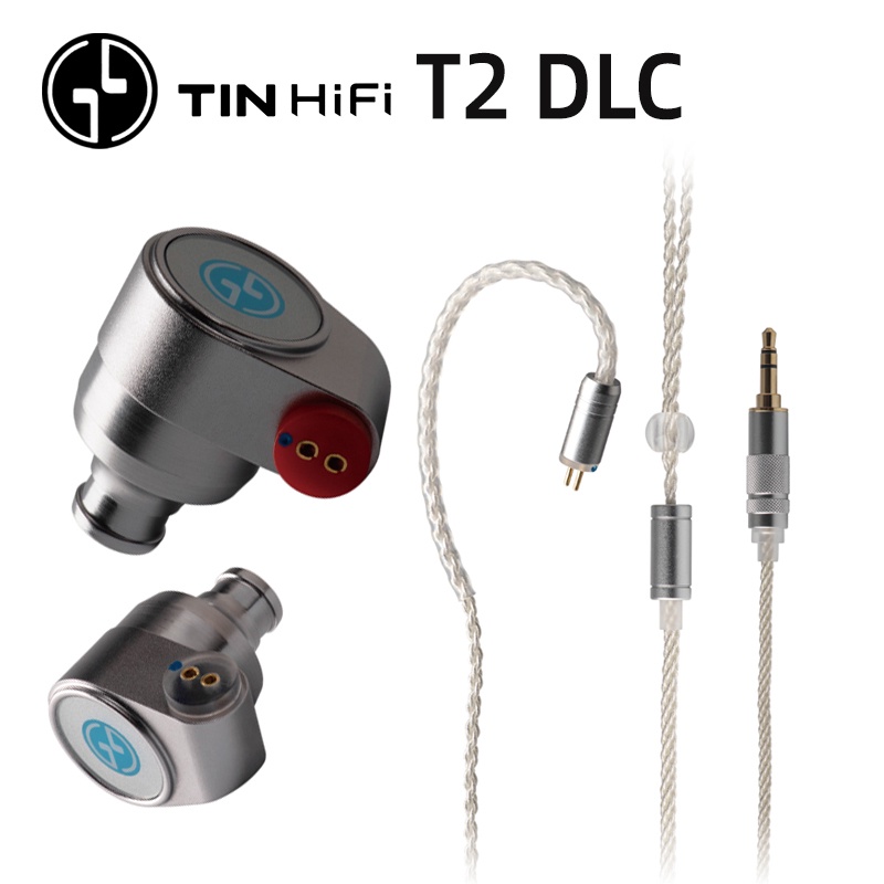 Tinhifi T2 DLC Earphone Dinamis HiFi 10mm Dengan Kabel 2 pin Untuk Tin T3 Plus