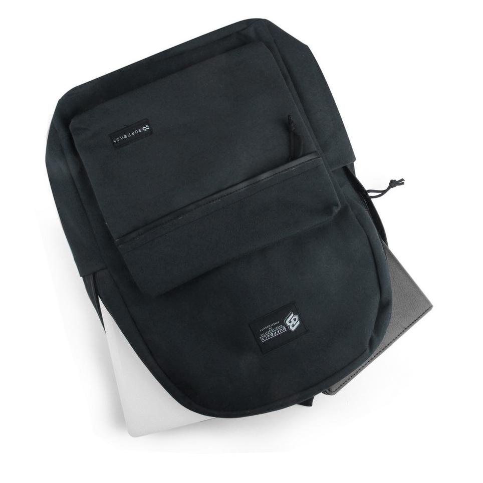 Sikat Sekarang--(COD) Tas Sekolah Stylish Hitam Polos Murah - Tas Ransel Buffback Beludru Backpac - 