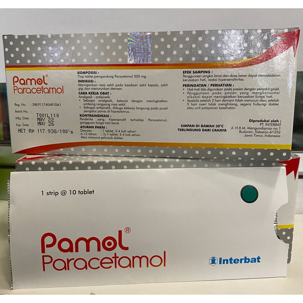 Pamol 500mg Perstrip 10 Tablet / Pamol Paracetamol