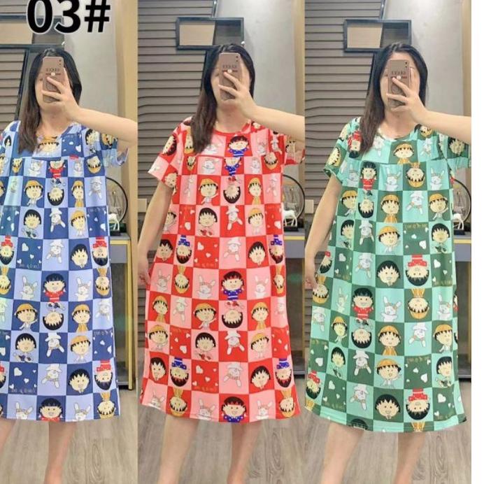 [TA1175]❉ Daster Jumbo Wanita Dress Korea Baby Doll & Dress Kantong LD 120 Piyama Import Korean Styl