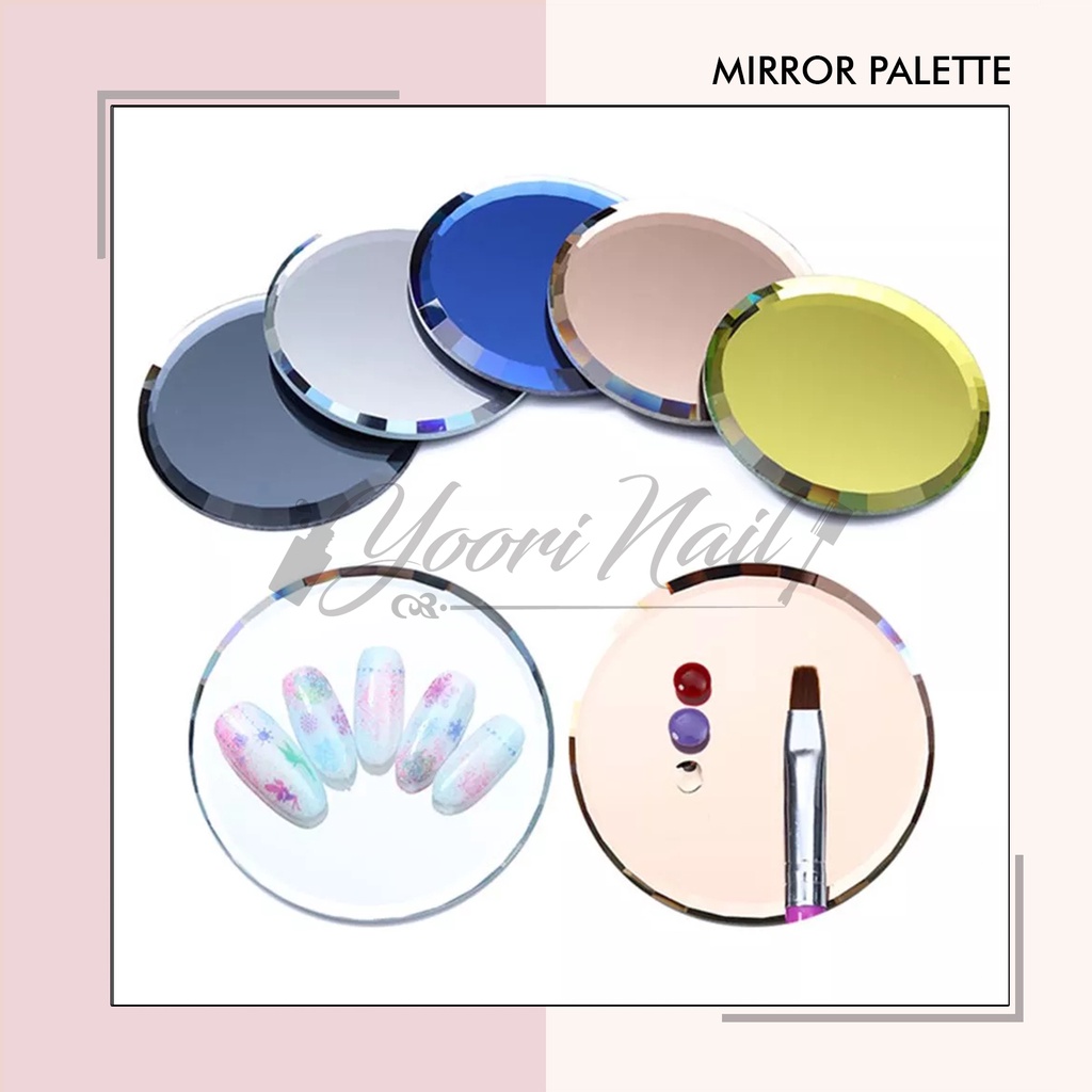 Mirror palette nail art palet mixing painting nail batu display kuku