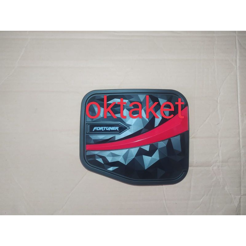 tank cover Fortuner lama New Grand 2005-2015 Diamond Hitam &amp; Merah