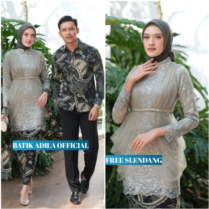 Kebaya Couple Modern Kebaya Wisuda Set Tunik Lamaran Tunangan Batik Baju Couple Kondangan Terbaru 2023 madinah