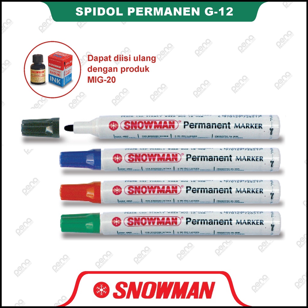 Spidol Snowman Permanen G12 - Spidol Permanent