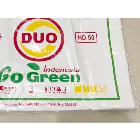 

Kantong kresek 50 DUO Putih / Kantong Plastik keresek Go Green HD