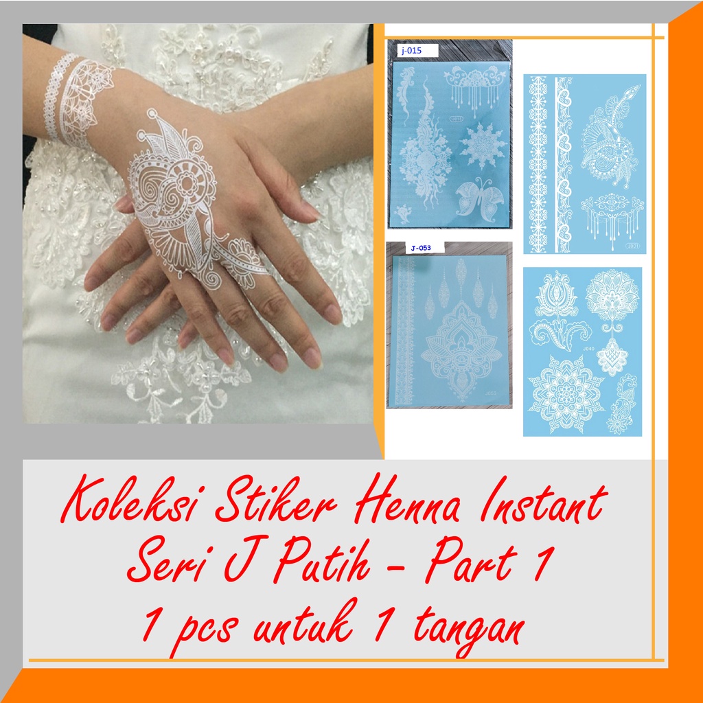 Henna tato pengantin instan / Stiker henna / White instan henna / Tato henna / Tatto henna pengantin