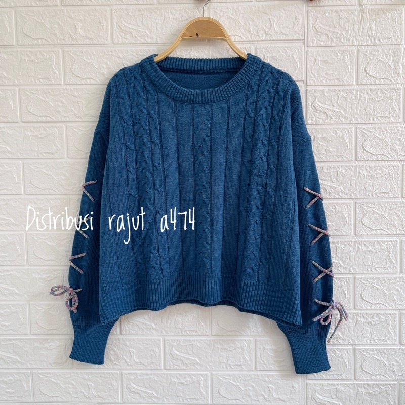 MONAY VICTORIA SWEATER RAJUT CABLE  STRAP KOREA