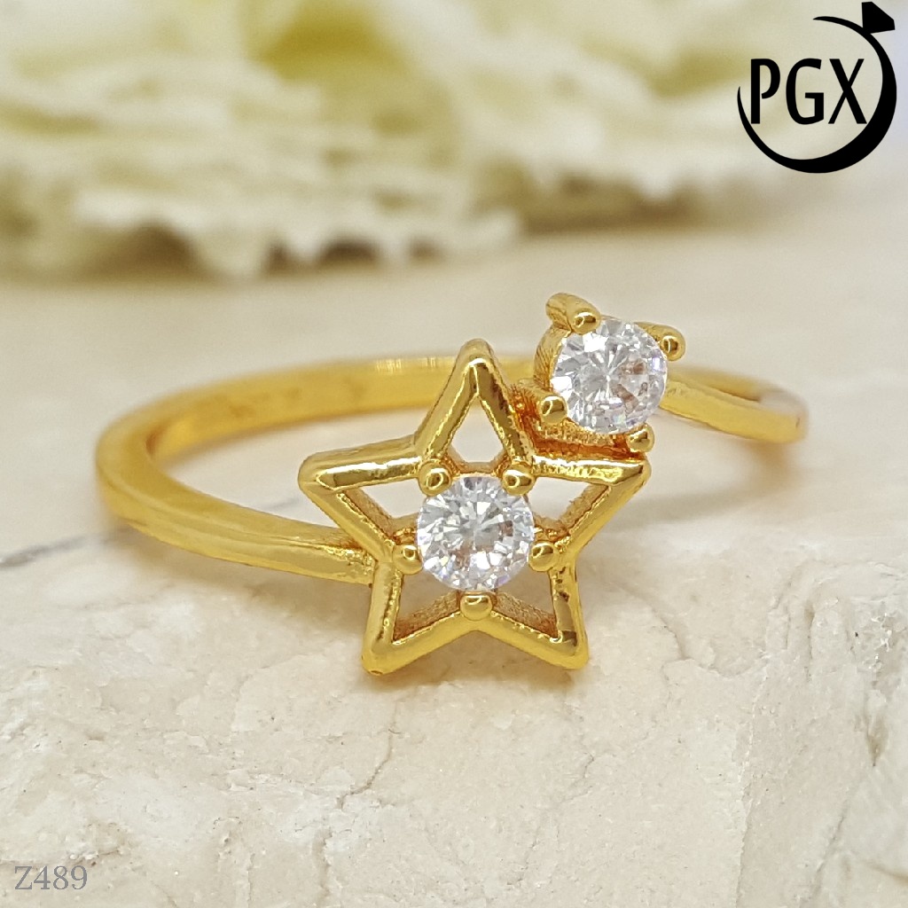 PGX Cincin Xuping Wanita Lapis Emas Aksesoris Perhiasan Fashion Premium - Z489