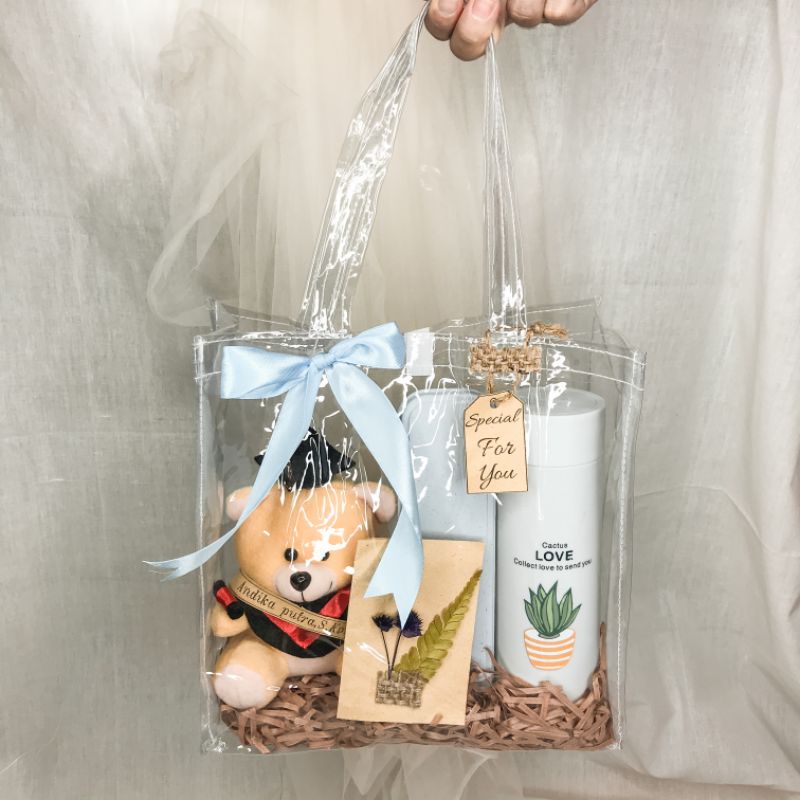 Hampers New Normal Tas Transparan /Kado Ulang Tahun/Kado Wisuda