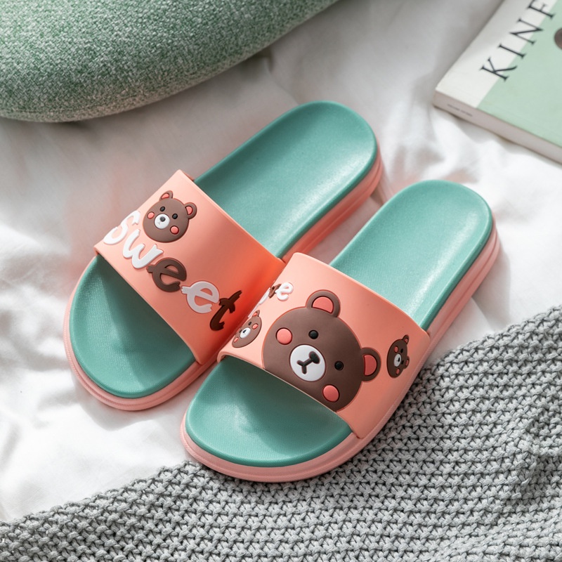 DS-A Sendal / Sandal Slop Wanita Eva Karakter Sweet Bear Imut 0815