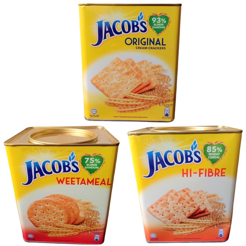 Jual Jacobs Wheat Cereal Original Cream Crackers Gr Jacobs Hi Fibre Biji Fibre