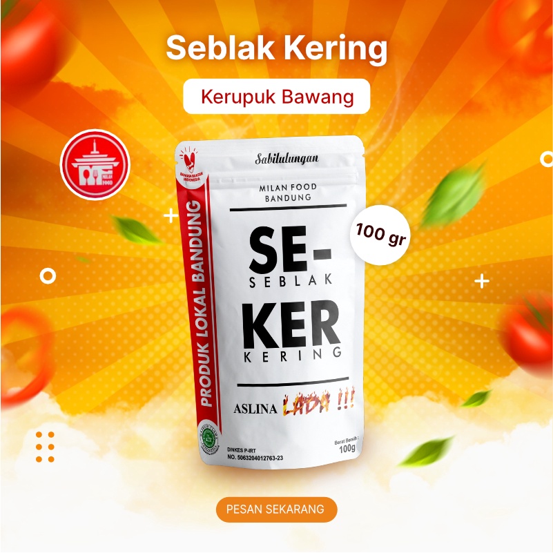 

Seblak Kering Premium Kerupuk Bawang Pedas Milan Food 100gr Cemilan Makanan Ringan Gurih Bandung