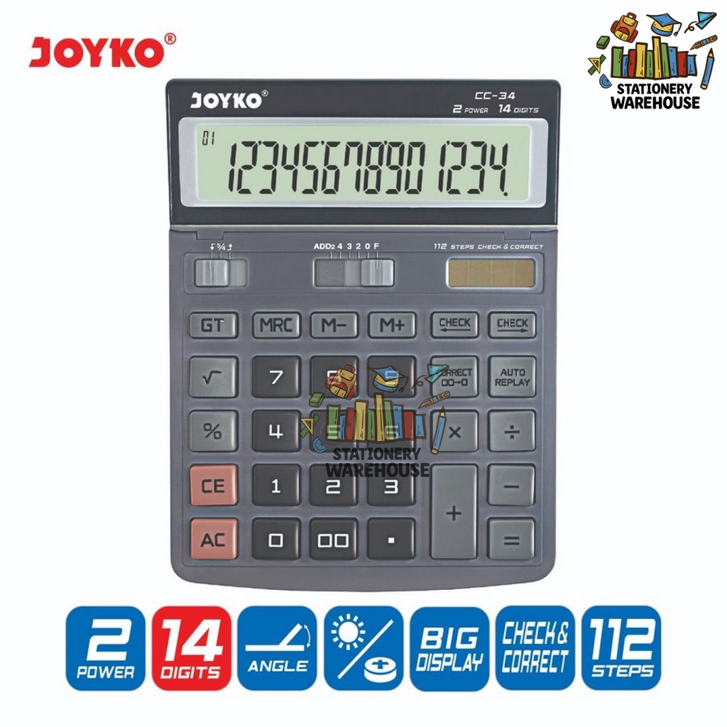 

Calculator Kalkulator Joyko CC-34 14 Digits Check Correct