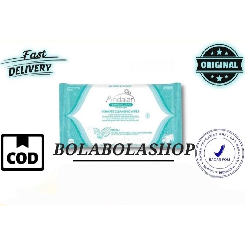 Jual Andalan Feminine Care Intimate Cleansing Wipes Tissue Basah 10