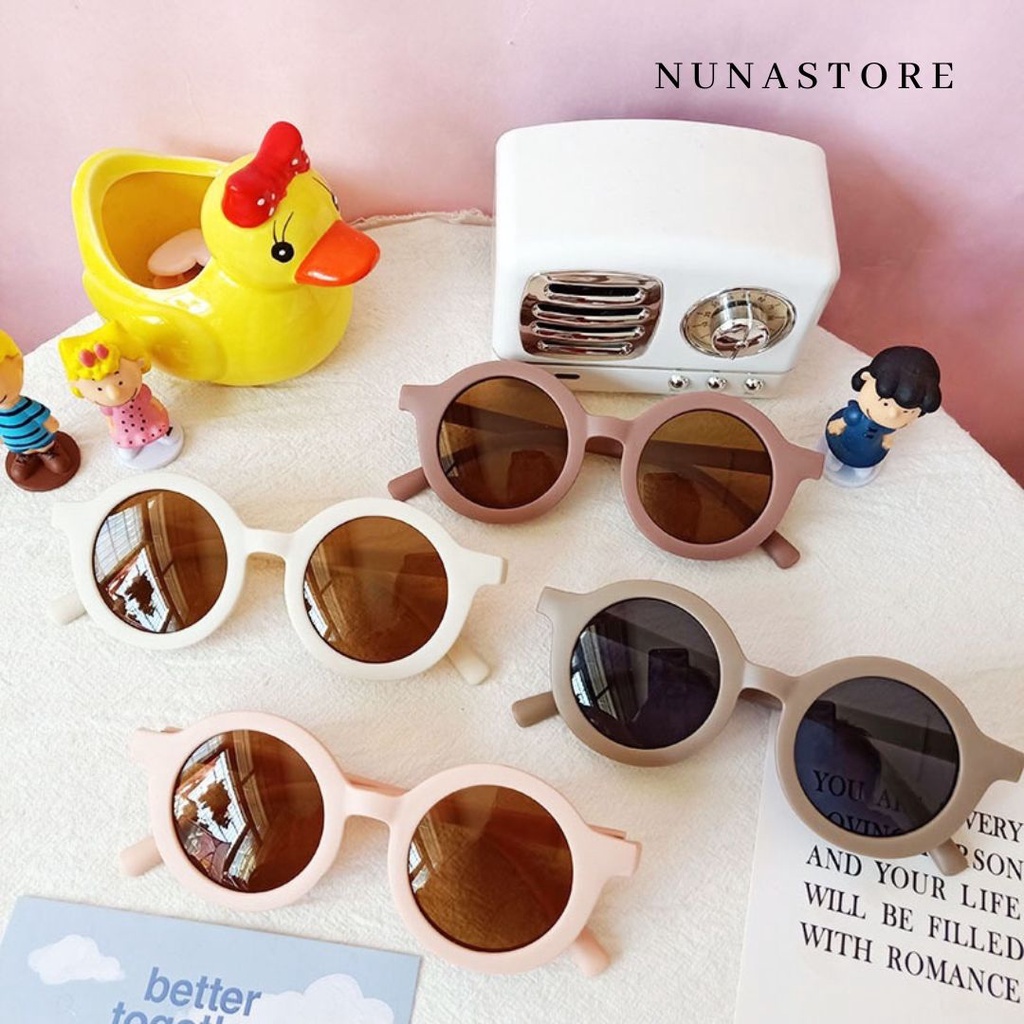Nuna Store Kacamata Runden / Kacamata Hitam Bayi / Kacamata Bulat Anak / Kacamata Anak Fashion / Kacamata Bayi Anti Ultraviolet
