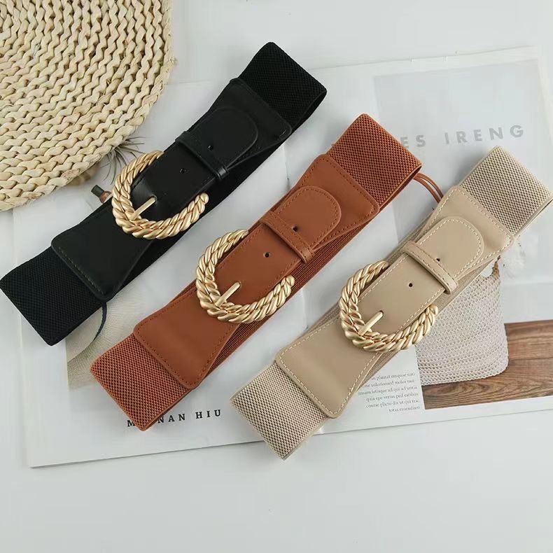 BGS-135 Belt Wanita Lebar Karet Elastis Ikat Pinggang Wanita Ikat Pinggang Belt Wanita Sabuk Gesper Fashion Casual Dewasa Obi Karet Mewah Kekinian Jumbo Import Tali Panjang Women Ramping Korean Fashion Style 2022 Kekinian