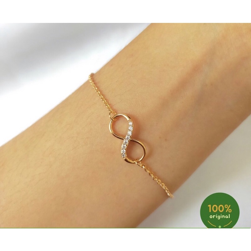 Gelang infinity mt kadar 375/8karat