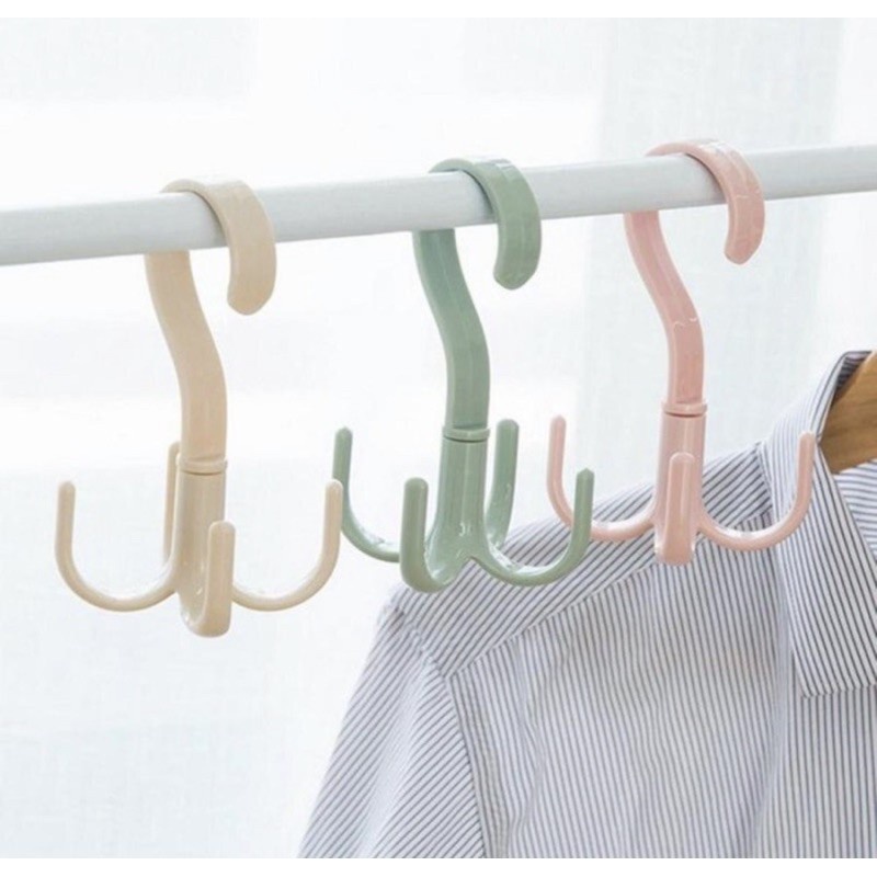 GANTUNGAN PUTAR 4 KAIT 360 DERAJAT HANGER HOOK CANTOLAN BAJU 4 KAIT SERBAGUNA