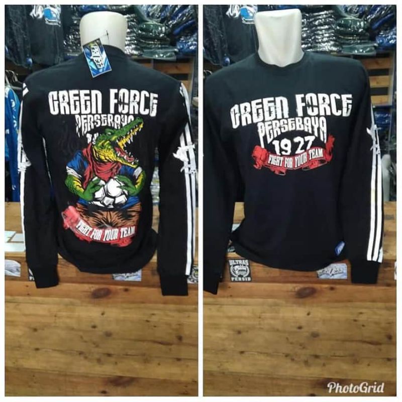 kaos baju t-shirt Bonek Persebaya green force lengan panjang original dewasa