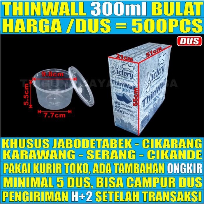 Cetakan Kurir Toko Thinwall 300Ml Dus Mangkok Bowl Rata Plastik Cup Salad Buah