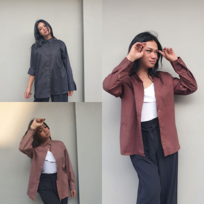 Oversize Shirt H&M - Kemeja Wanita Oversize HMS579