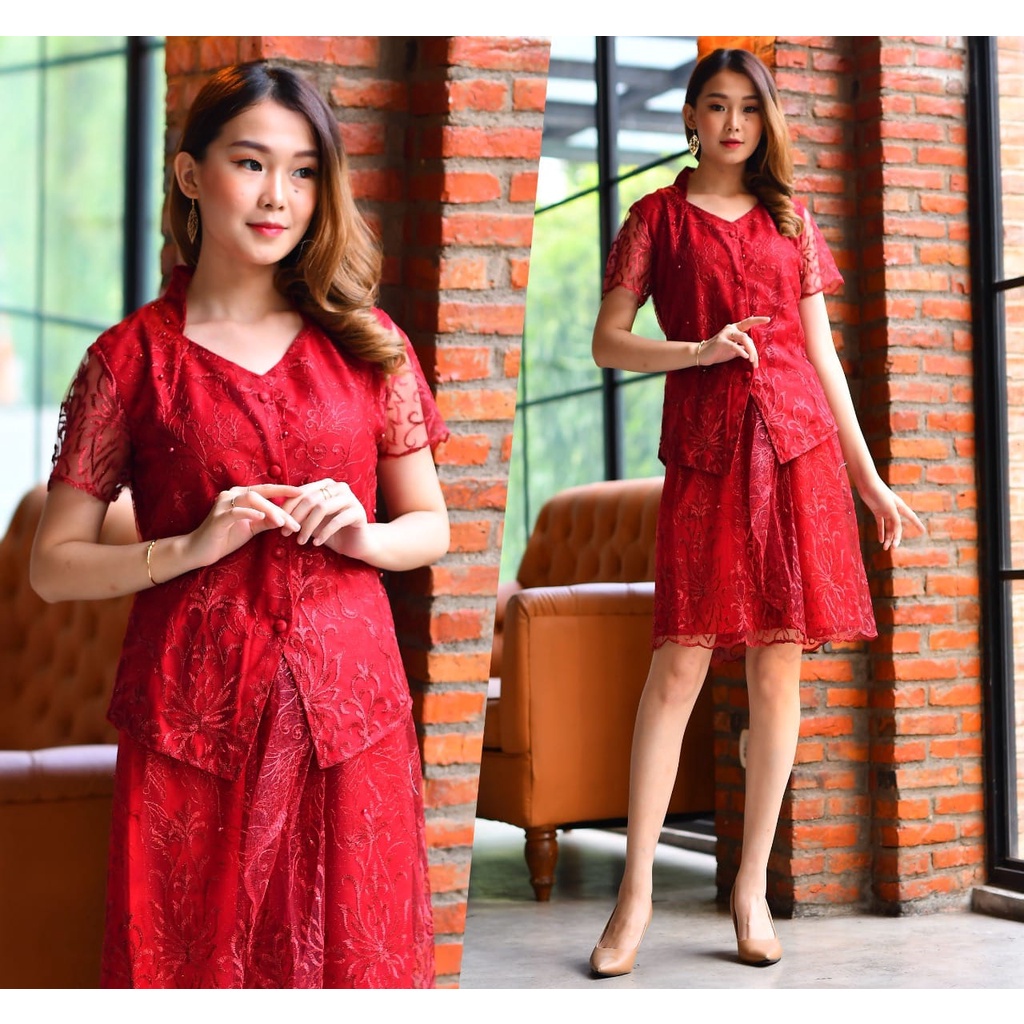 (COD) Kebaya Modern YOLA rok pendek / kebaya kartini / kebaya family / kebaya modis keluaran terbaru