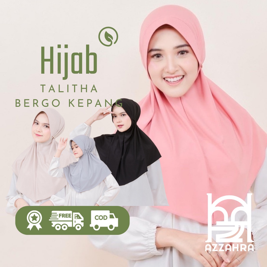 Kerudung Bergo Instan Talitha Bergo Kepang Hijab Instan Bahan Jersey Dengan Tali Kepang