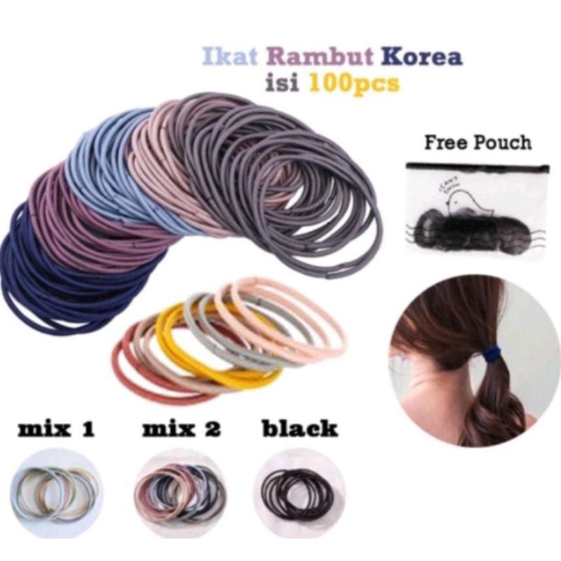 100PCS KARET IKAT RAMBUT