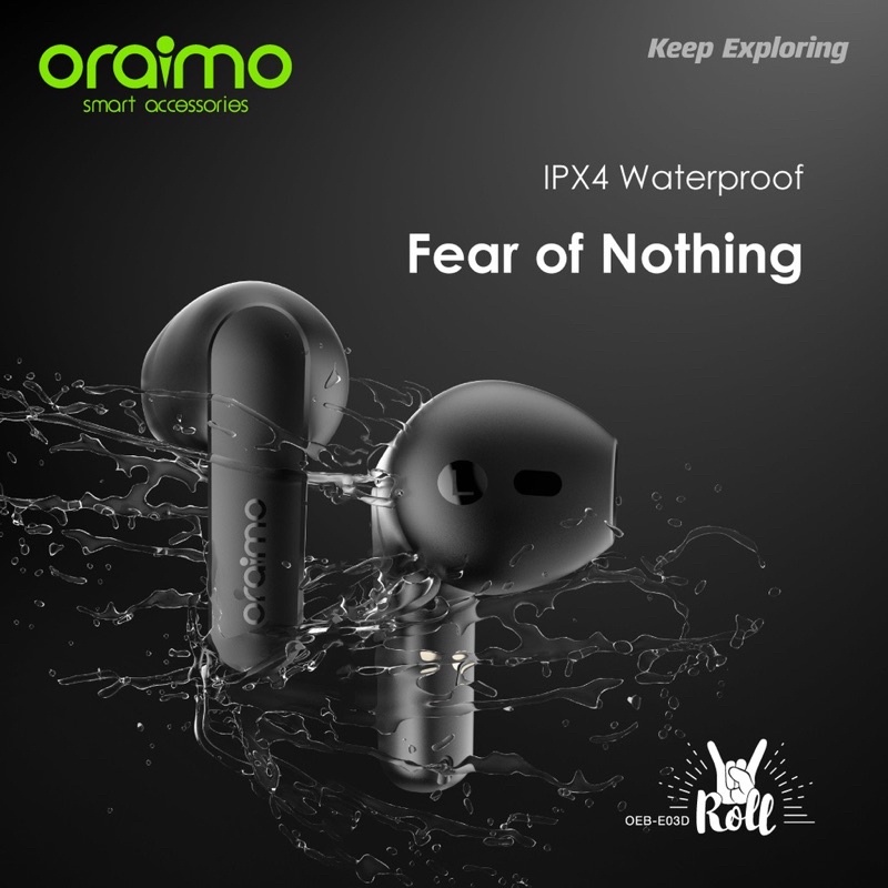 Oraimo OEB-E03D Roll TWS Bluetooth Earphone v5.0 Wireless Handsfree Headset - Garansi 1 Tahun