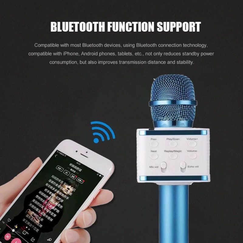 Mic Karaoke V7 Microphone Bluetooth Karaoke Portable Microfon Wireless Wster Smule V7