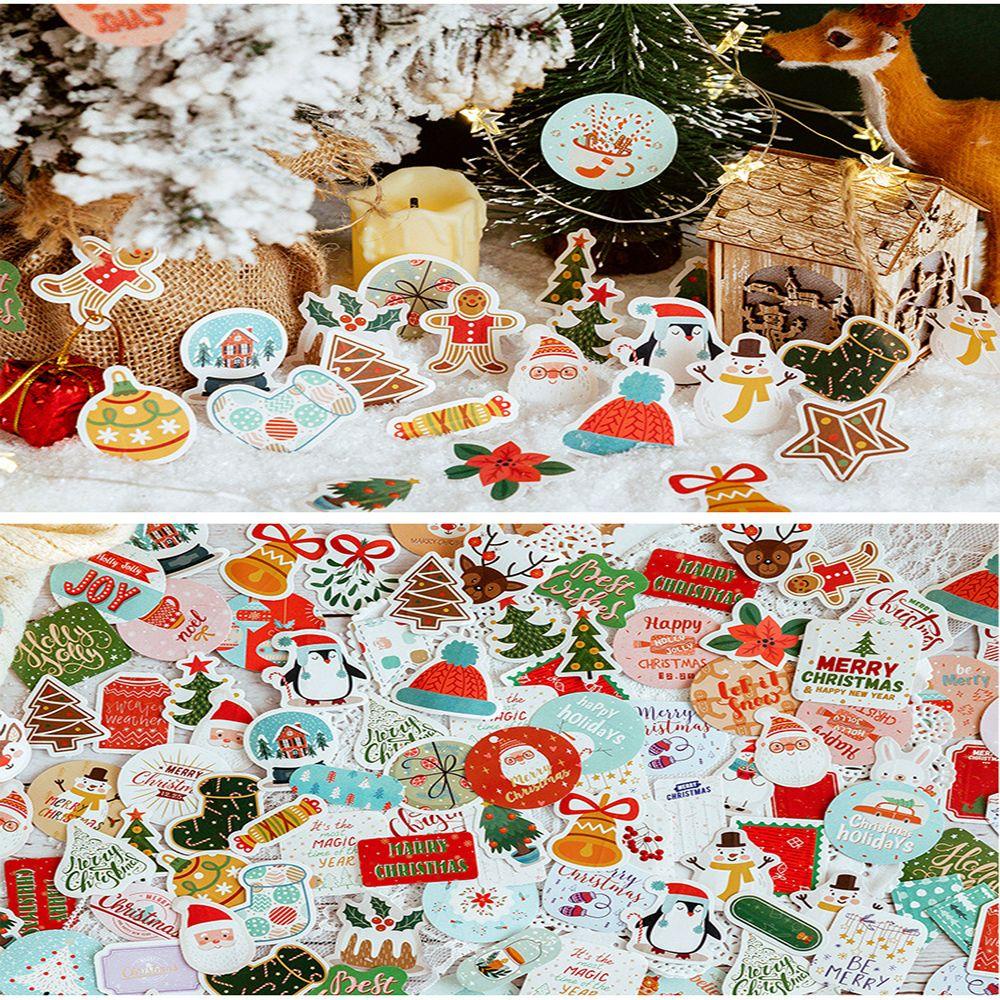 Populer 45pcs/Boxed Paper Sticker New Berkah Diary Label Merry Christmas Series