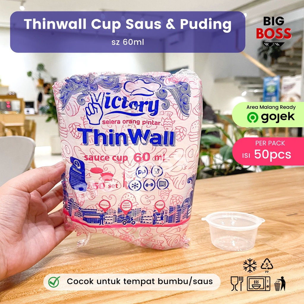 Thinwall Cup Saus 25ml 35ml 60ml 100ml 150ml / Wadah Klip Saos Sambel Mayo / Cup Pudding / Cup Saos