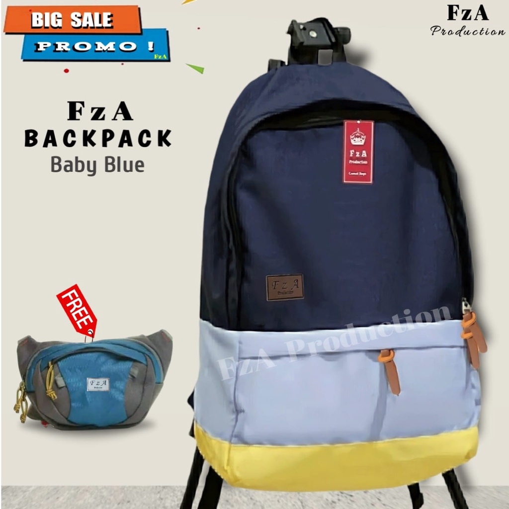 Tas Ransel Gendong Laptop Distro Sekolah Kuliah Pria Wanita Murah Original GRATIS Tas Slempang Waistbag