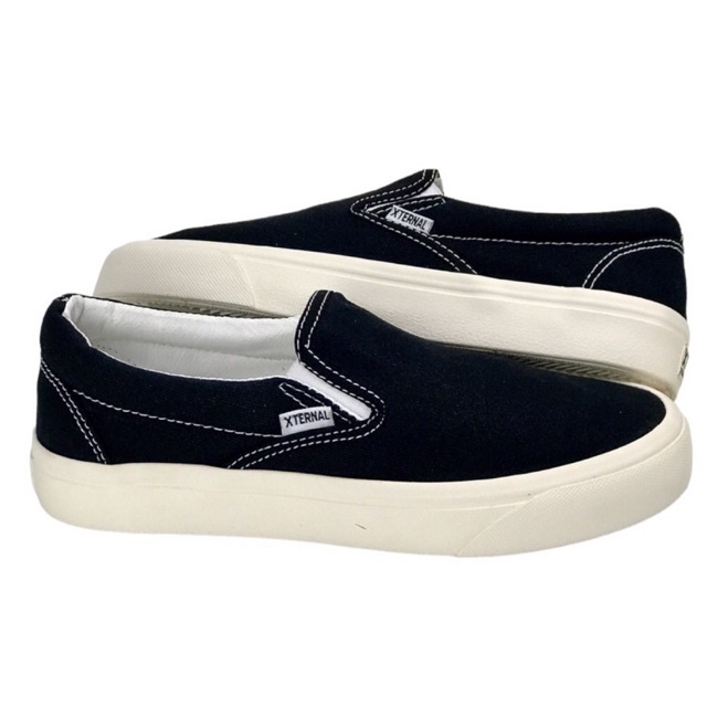 Sepatu XternalStepSure - Slip On Divan Black White WB