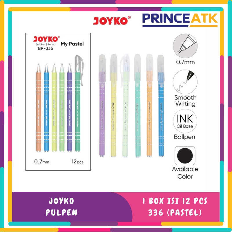 

[12 PCS] JOYKO BALLPOINT / PULPEN / PENA BP-336 MY PASTEL 0.7 MM