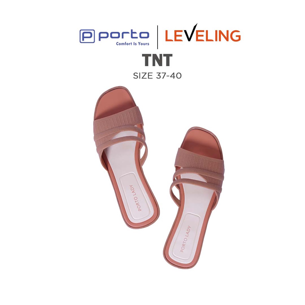TNT - Porto Leveling Sandal Selop Wanita Korea Flat Karet Nyaman Empuk Casual Anti Slip Porto Lady Terbaru