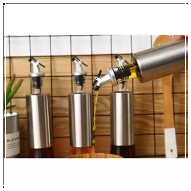 Botol Minyak Kecap Botol Kaca Bening STAINLESS Pourer 300 ml Oil Dispenser