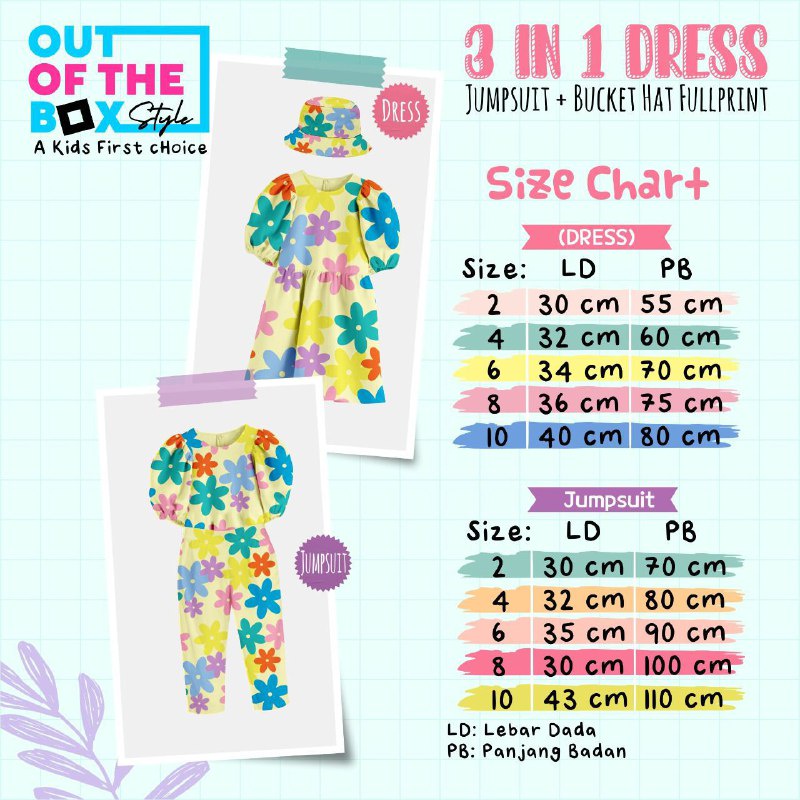 Afsheenastore OOTB 3in1 Dress+Jumpsuit+Bucket