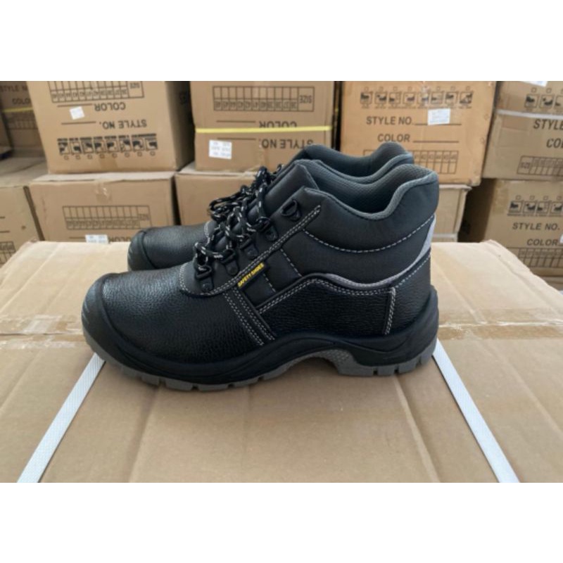 SEPATU SAFETY SHOES HIGH MIDDLE SSL 200 MURAH BERKUALITAS SEPATU KERJA PALING MURAH BLACK HITAM ABU-ABU