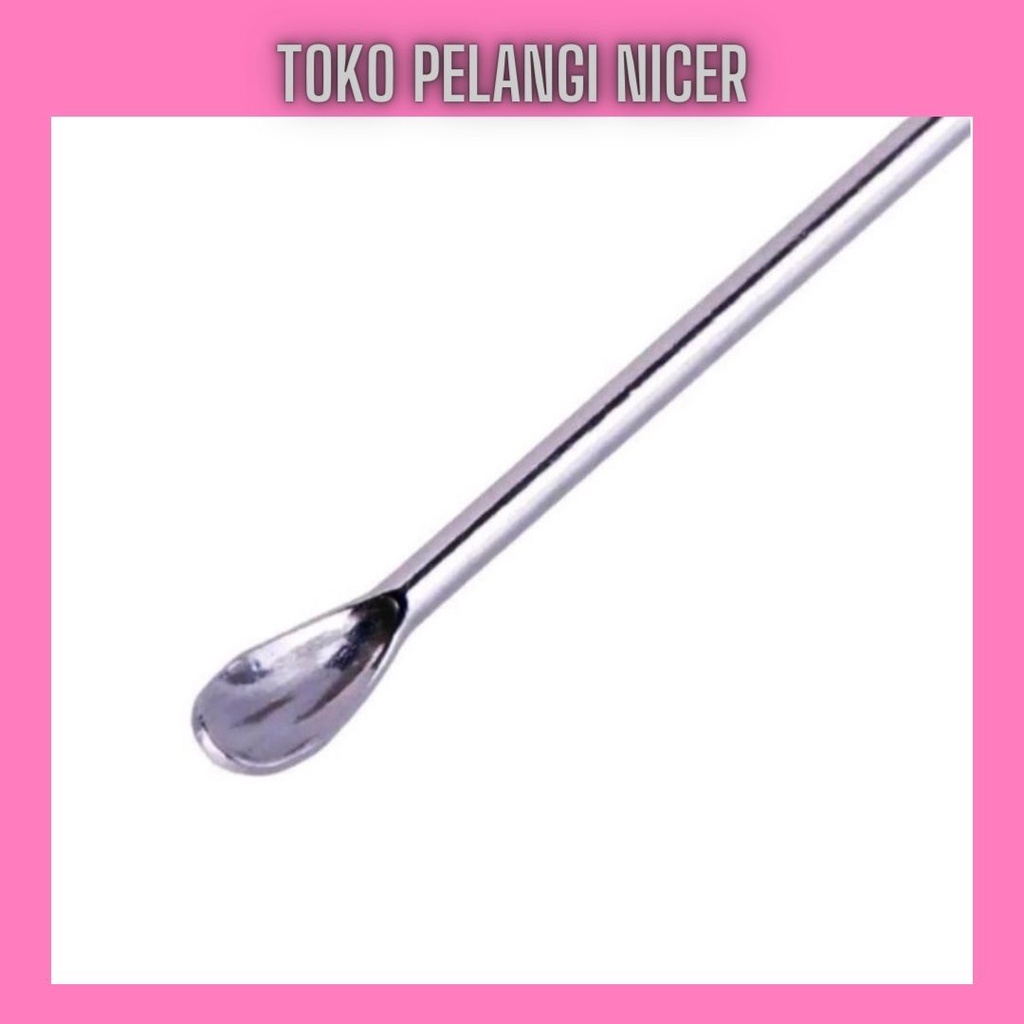 KOREK KUPING STAINLESS GAGANG PLASTIS/ALAT PEMBERSIH TELINGA/KOREK KUPING BESI WARNA RANDOM/