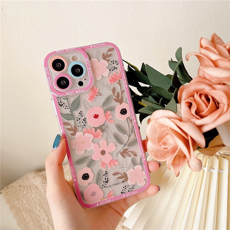 Case Pelindung Kamera Motif Bunga Untuk Samsung A13 A03 A03S A22 4g A52S A52 A72 A02S A02 A11 M11 A21S A51 A71 A50S A30S A50 A20S A10 A70 A30 A20S