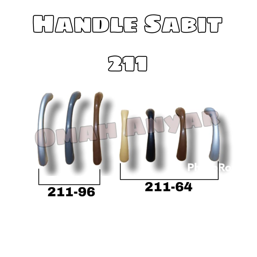 Handle Tarikan Pegangan Lemari Laci Sabit 211 Plastik 64mm 96mm