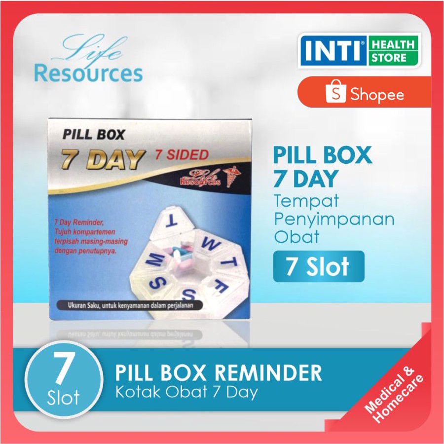 Life Resources | Pill Box 7 Day | Pill Box 7 Sided | Pill Box Reminder