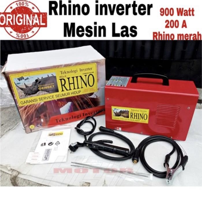 Mesin Las travo Las Inverter 900 Watt 200 A Rhino merah