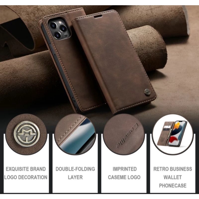 BestPromo Iphone 14 / Iphone 14 Pro / Iphone 14 Pro Max / Iphone 14 Plus Flip Wallet Leather Case