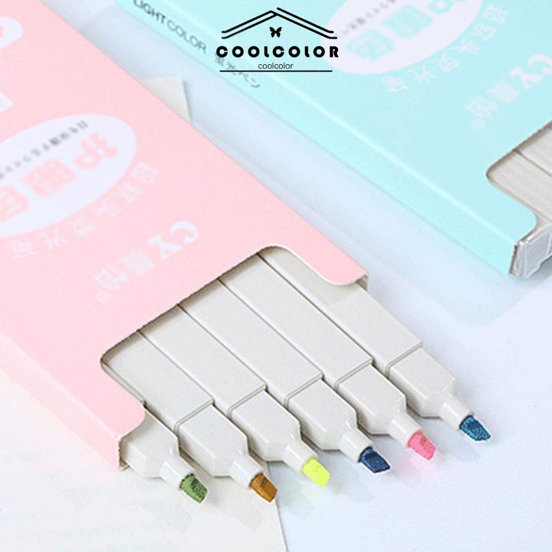 COD❤️multicolor pena stabilo siswa 6PCS/set Stabilo / highlighter pastel 6 colors warna- cl