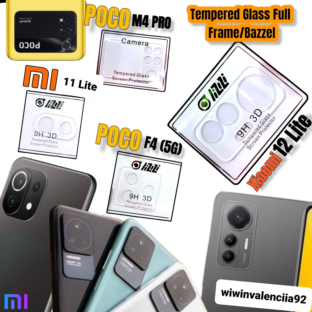 FULL COVER Anti Gores CAMERA [5G] Poco X5 5G. XIAOMI 12, 12LITE, 12PRO /Mi 11Lite/ POCO F4 Tempered Glass LENS KAMERA/Temperd KACA Ful FRAME/Tempred KACA Lensa/Pelindung/Anti /Baret/Lecet/Putih Bening White Transparant Glosy CLEAR 4G 11 Lite Full Cover