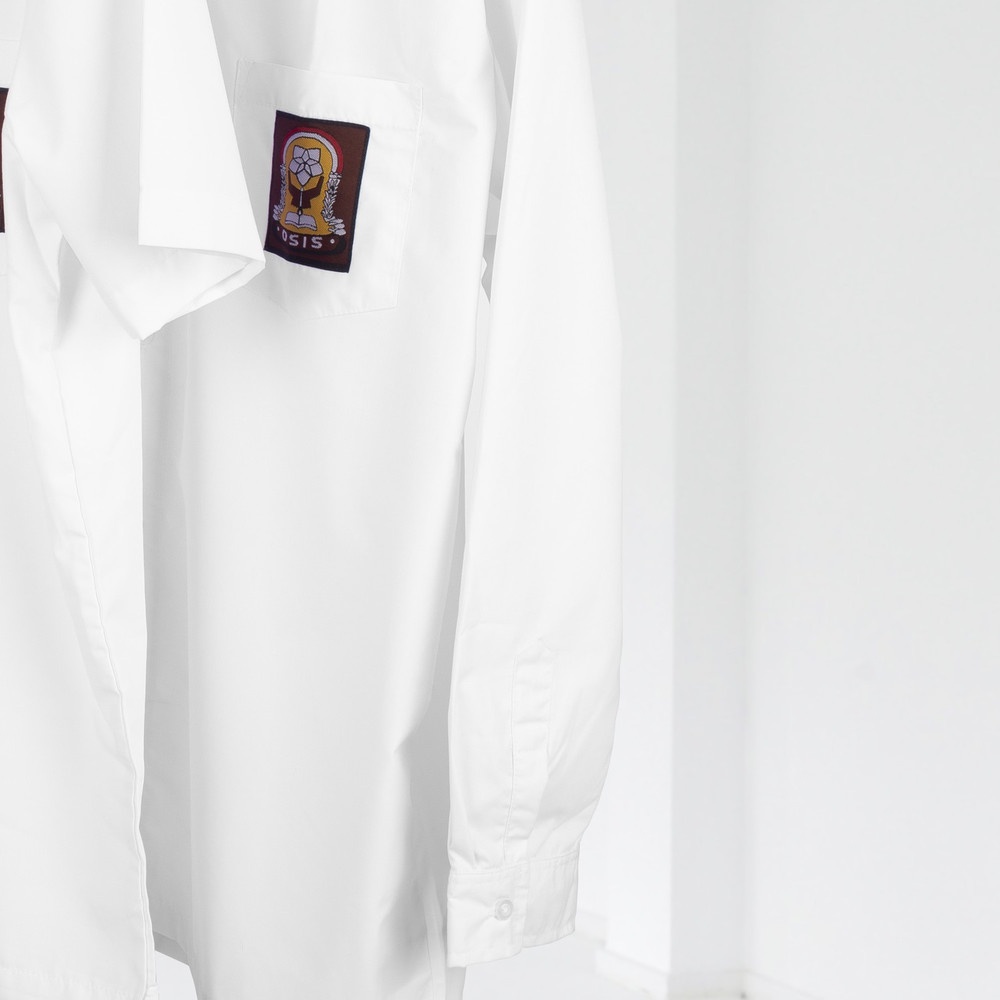 Kemeja Seragam Baju Putih Panjang SMA Bordir Seragam Sekolah Unisex Kemeja Pria Kemeja Formal Pria