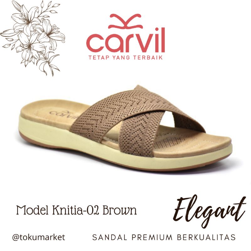 CARVIL Sendal Wanita Wedges Sandal Kondangan Silang